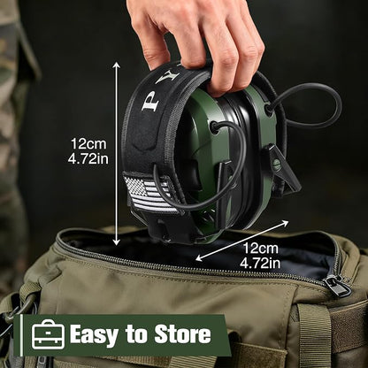 Electronic Shooting Ear Protection w/Gel Pads, 23dB NRR Active Noise Reduction & 3X Amplification Headset for Shooters