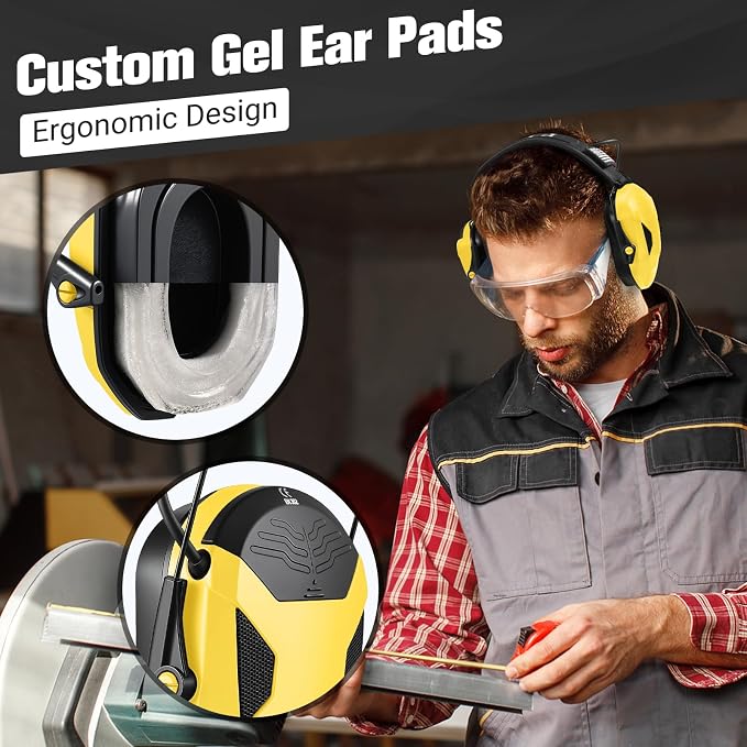 Electronic Shooting Ear Protection w/Gel Pads, 23dB NRR Active Noise Reduction & 3X Amplification Headset for Shooters