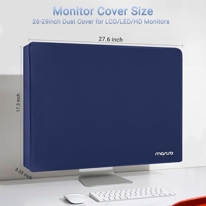 MOSISO Monitor Dust Cover 26, 27, 28, 29 inch Anti-Static Dustproof LCD/LED/HD Panel Case Computer Screen Protective Sleeve Compatible with iMac 27 inch, 26-29 inch PC, Desktop and TV, Royal Blue