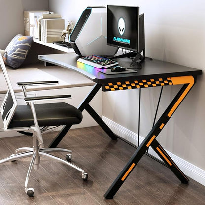 Tangkula 46" Gaming Desk PC Computer Desk, Home Office Study Writing Table for Small Space, Black Gamer Workstation