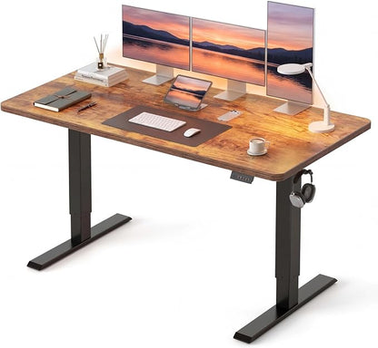 CubiCubi 55 x 24 Standing Desk, Height Adjustable Electric Computer Desk, Sit Stand up Home Office Workstations, Rustic Brown