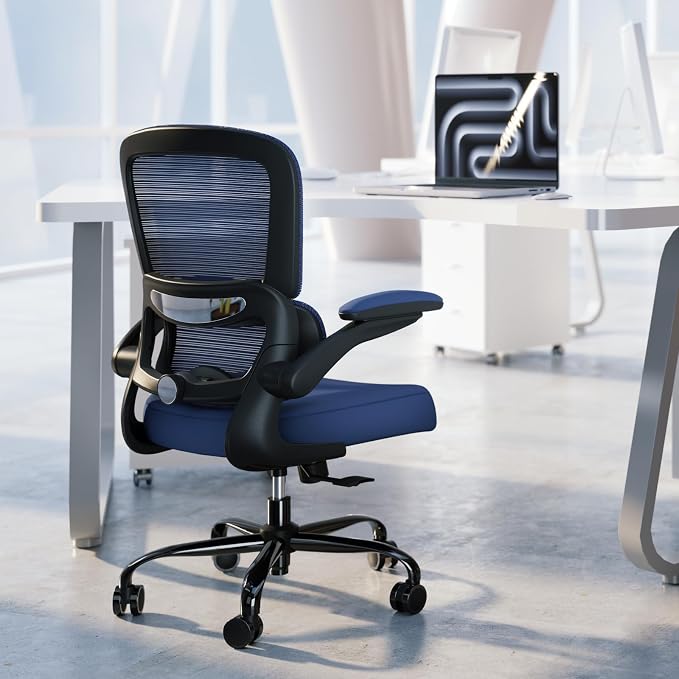 TRALT Office Chair - Ergonomic Desk Chair with Adjustable Lumbar Support, Mesh Computer Chair, Executive Chairs for Home Office Comfortable Lumbar Support (Deep Blue)