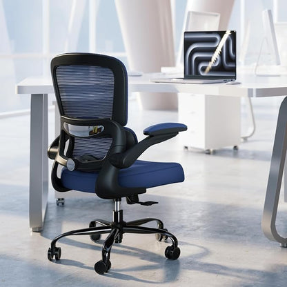 TRALT Office Chair - Ergonomic Desk Chair with Adjustable Lumbar Support, Mesh Computer Chair, Executive Chairs for Home Office Comfortable Lumbar Support (Deep Blue)
