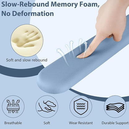 Sushret Mouse Pad and Keyboard Wrist Rest, 3-in-1 Gel Memory Foam Ergonomic Mouse Pad with Wrist Rest Set,Gaming Mousepad Arm Cushion Support for Computer Office Desk Accessories Cute Setup,Sky Blue