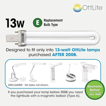 OttLite 13W Slimline Desk Lamp - Home, Office, Bedroom, or Reading (White)