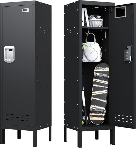 BUTISOW Metal Cabinet Home Office Storage, Lockable Steel Locker with Door, 54" Height, Multi-Purpose for Home, Office, Gym, School, Garage