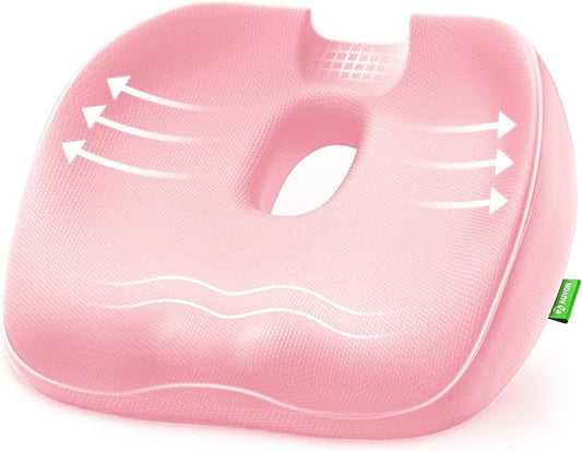 AUVON Innovative Donut Pillow Hemorrhoids Scientific Center Hole and Tailbone Cutout, Orthopedic Pain Relief Donut Seat Cushion for Coccyx, Sciatica, After Surgery Sitting Relief