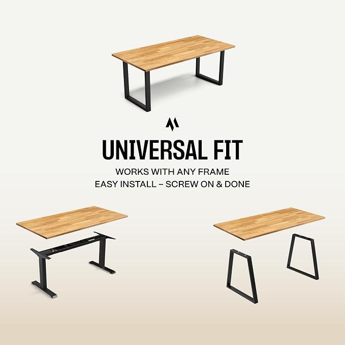 COREMINDED Solid Wood Desk Table Top – Pre-Finished 1.2” Thick Tabletop - Universal Fit for Standing Desks, Countertops & Workstations (55" x 24", Rubberwood)