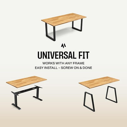 COREMINDED Solid Wood Desk Table Top – Pre-Finished 1.2” Thick Tabletop - Universal Fit for Standing Desks, Countertops & Workstations (55" x 24", Rubberwood)