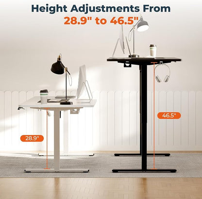 Standing Desk, Large 71x31 Inches Adjustable Stand Up Desk with Cable Management, Home Office Computer Desk with Memory Preset& Cup Holder, Black