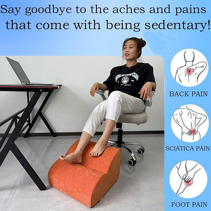 Foot Rest for Under Desk at Work.Multifunctional 3-Tier Foot Stool,with Washable Footrest.for Under Desk,Office Chair Gaming Chair & Sofa,Leg Elevation Pillow,Supports Posture (Orange)