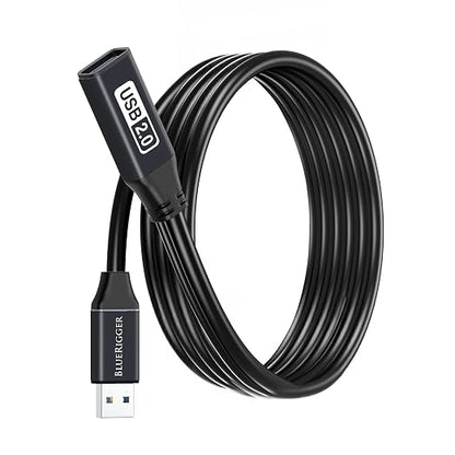 BlueRigger 2.0 Active USB Extension Cable 15FT (USB Extender Cord, 480 Mbps, Male to Female) Long USB Extension Cord for Webcam, VR Headset, Printer, Hard Drive, Keyboard, Mouse