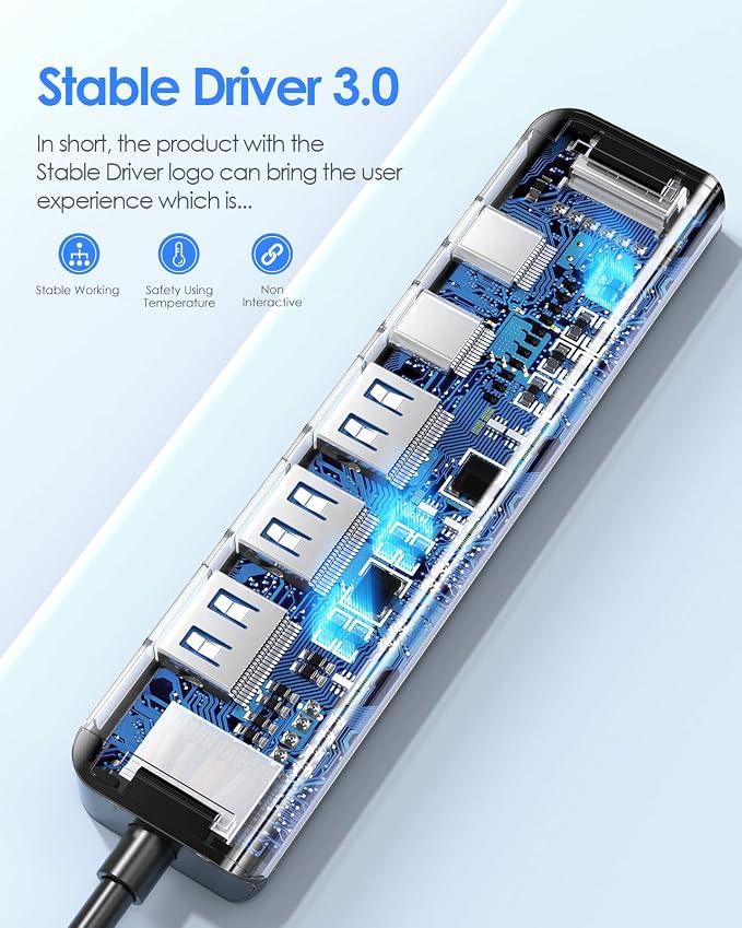 LENTION 6-in-1 USB C Hub, 4K@60Hz HDMI, 100W PD, 3 USB 3.0, USB-C Data | Ideal for Work & Study, Stable Driver 3.0 Adapter, Compatible with macOS, iOS/iPadOS, Windows & ChromeOS (CE35p, Space Gray)