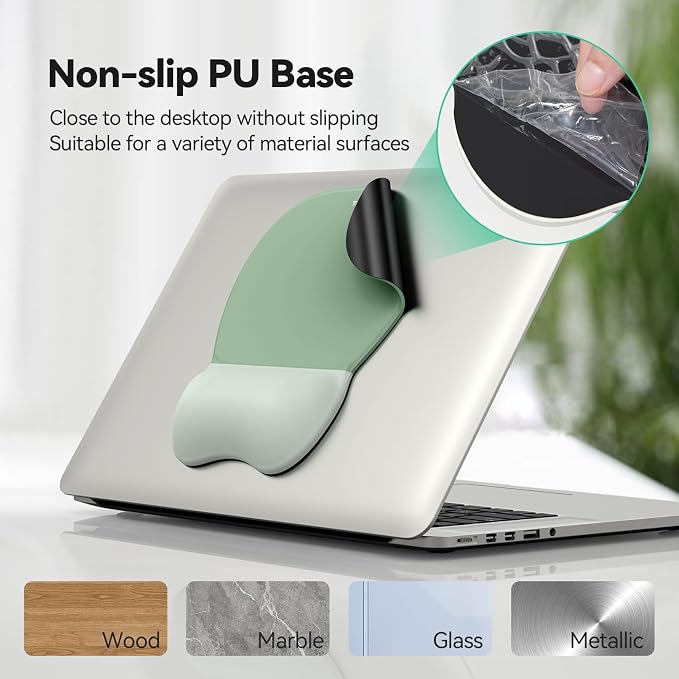 TECKNET Gel Mouse Pad with Wrist Rest, 3 in 1 Keyboard Wrist Rest for Pain Relief, Non-Slip PU Base & Easy Typing, Ergonomic Mousepad Set for Office & Home