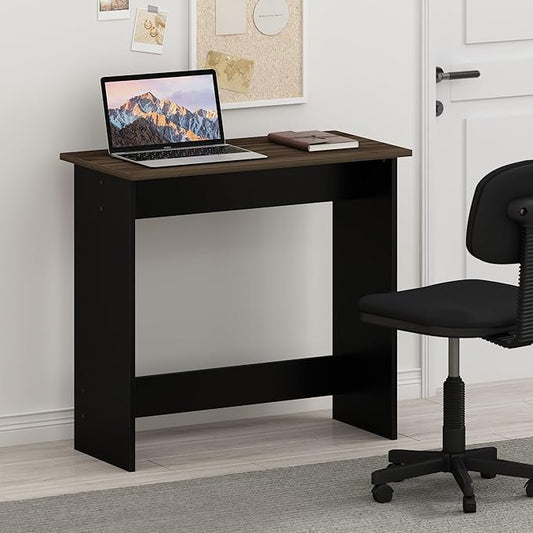 Furinno Simplistic 31-Inch Rustic Brown Computer Desk, Small Office Desk, Rectangular Home Office Desk with Drawers, Gaming Desk for Home Office, Bedroom, Study Room, Brown Walnut