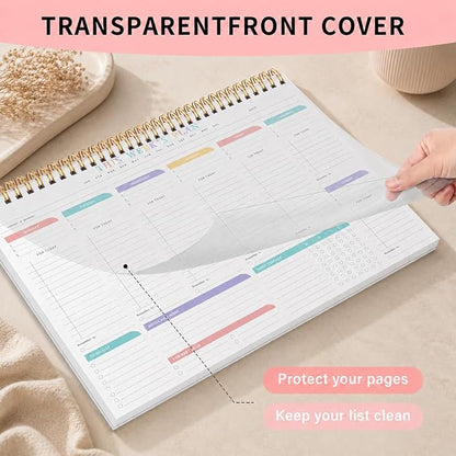 Weekly To Do List Notepad from Monday to Sunday Planning for 1 year, 8.5" x 11" Daily Planner for ADHD, Adults & Teens, Desk Schedule Journal with Habit Tracker for Work, Home, School, and Daily Chores