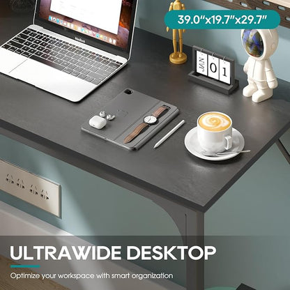 BestOffice Computer Desk,Home Office Desk, Modern Simple Style for Home Office Study Writing (Black, 39 Inch)