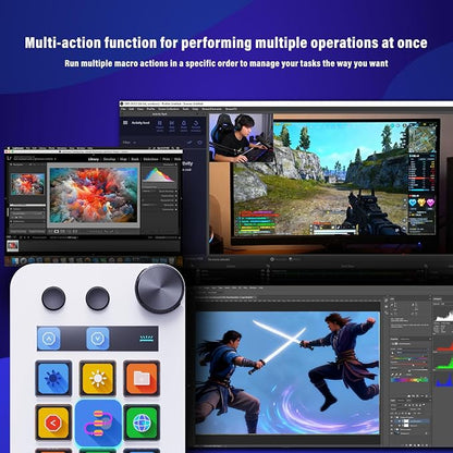 Streaming Deck for Live Streamers,Game commands keyboard for Gamers,Macro pad for Content Creators,Soundboard Keypad for OBS and Youtube,Three Modes(Shortcut Keys,Calculator,Numeric Keypad)