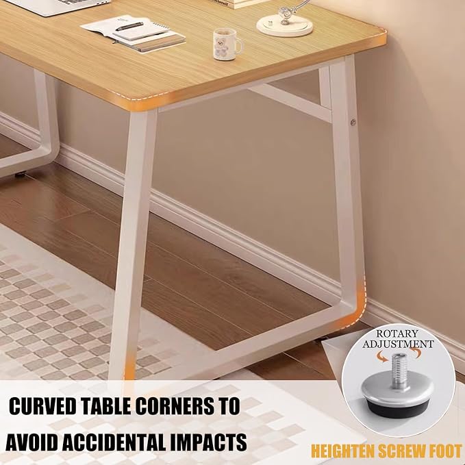 Modern Desk 31.5 Inch Computer Table Simple Style Office Writing Desk Industrial Office Table Natural