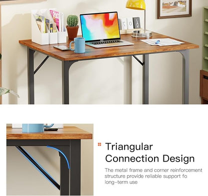 PayLessHere | 32 Inch Computer Desk | Vintage | Office Desk with Metal Frame, Adjustable Feet | Water-Resistant, Scratchproof Surface | Sturdy Writing Table for Home Office or Study | Pack of 1