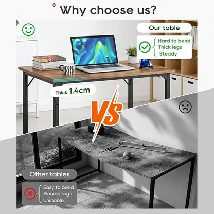 BestOffice Computer Desk,Home Office Desk, Modern Simple Style for Home Office Study Writing (Vintage, 32 Inch)