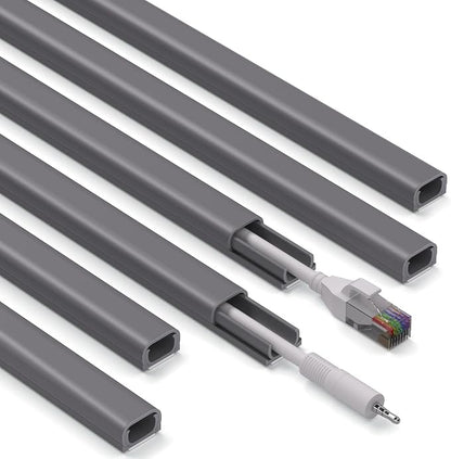 ZhiYo 85in Cord Covers for Wires on Wall, 1 Mini Cord Hider Wall, Self-Adhesive Wire Covers for Cords, Paintable TV Cable Hider Cable Management Kit, 6X L14.2in, W0.46in H0.3in, CMR05 Gray