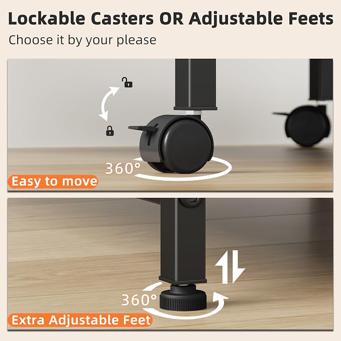 YAOHUOO 3 Tier Large Printer Stand with Power Outlet/Adjustable Shelf | 22"x15" Large Top,Fit 2-3 printers,Rolling Cart with Wheels,Table for Home Office,Fit 3D Printer/Heat Press/Laser,Black