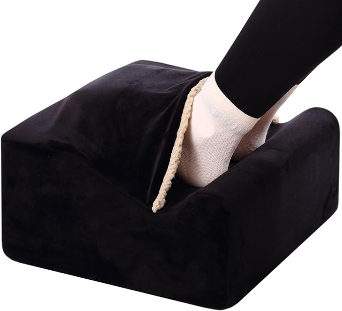 Keep Warm Foot Stool Foot Rest for Under Desk At Work | Office Footrest with Warm Feet Pocket,Ergonomic Under Deskfoot stool Stool for Office Chair & Back &Pain Relief Black+