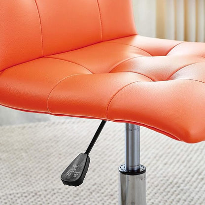 Modway Prim Ribbed Armless Mid Back Swivel Conference Office Chair In Orange
