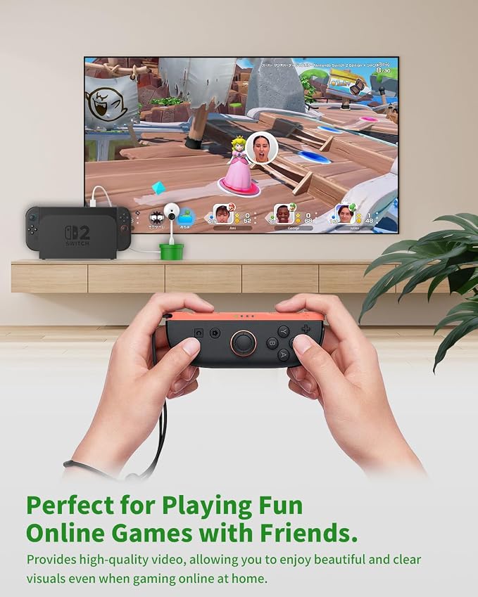 HD Camera for Switch 2, USB Video Camera for Nintendo Switch 2 | Video Game Camera for Switch 2, Privacy Sliding Lens Cover, Plug and Play, Auto Recognition, Cute Lollipop Design
