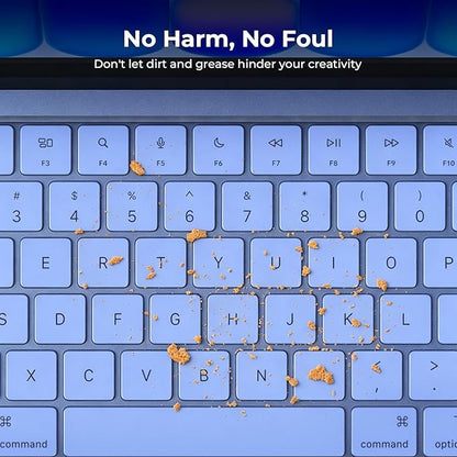 EooCoo Premium Keyboard Cover Skin Protector, Laptop Accessories Compatible with 2026 2025 2024 2023 2022 2021 M5-M1 Pro/Max MacBook Pro 14/16, M5-M2 MacBook Air 13/15, 2026 Mac Neo 13, Indigo Clear