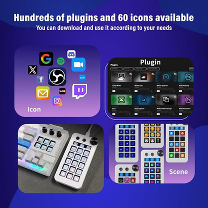 Streaming Deck for Live Streamers,Game commands keyboard for Gamers,Macro pad for Content Creators,Soundboard Keypad for OBS and Youtube,Three Modes(Shortcut Keys,Calculator,Numeric Keypad)