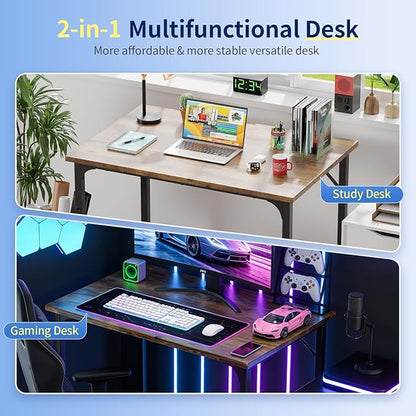 BestOffice Computer Desk,Home Office Desk, Modern Simple Style for Home Office Study Writing (Brown, 32 Inch)
