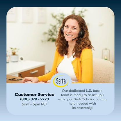 Serta Comfort Classic Executive Office Chair, Ergonomic Mid-Back Computer DeskChair with Lumbar Support, Semi-Plush Cushion and Body Pillows, Padded Armrests, Swivel Base, Gray Velvet Fabric