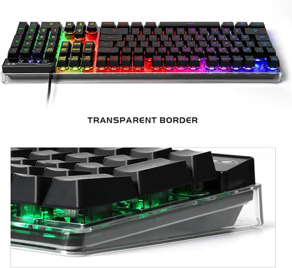 Gaming Keyboard and Mouse Combo, K1 RGB LED Backlit Wired Keyboard with 104 Key Computer PC Gaming Keyboard for PC/Laptop (Black)