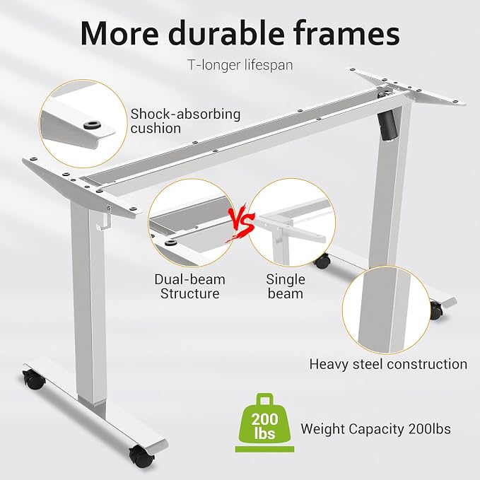 farexon Electric Standing Desk Adjustable Height, 71 x 28 Inch Sit Stand up Desk with Large Mouse Pad, Double Metal Hook,4 Wheels,4 Memory Preset Heights Home Office Computer Desk,Oak Grey