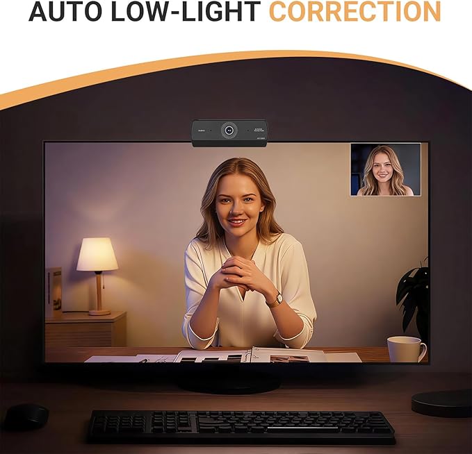 Webcam for PC, HD 1080P USB Plug-and-Play Computer Web Camera, High Definition Webcam for Desktop Laptop, Ideal for Online Class, Video Conference, Live Streaming & Gaming