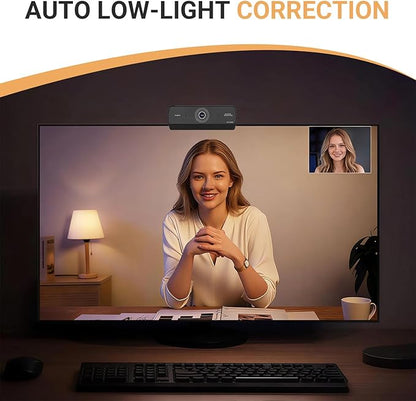 Webcam for PC, HD 1080P USB Plug-and-Play Computer Web Camera, High Definition Webcam for Desktop Laptop, Ideal for Online Class, Video Conference, Live Streaming & Gaming