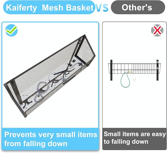 Kaiferty Over The Door Hooks Organizer, Coat Rack Over The Door Storage Hanger Towel Rack, Back of Door Storage Organizer for Bathroom,Bedroom,Kitchen,Office (Black, 2-Tier)
