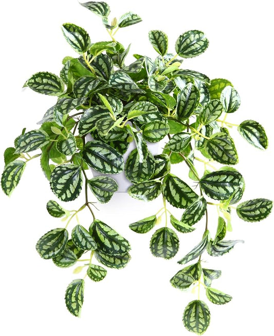 SOGUYI Fake Plants,15 Inch Artificial Plants for Indoor Outdoor Decor,Realistic Faux Hanging Plants in Pot for Home Office,1 Pack