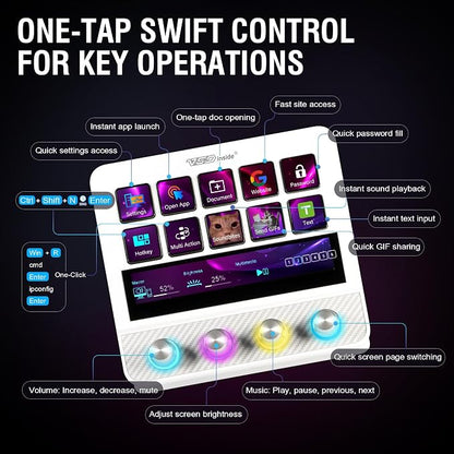 Macro Pad, Streaming Deck Stream Controller Soundboard Keypad, Programmable Keys USB Shortcut Keyboard for Gamer Streamer, Audio Mixer for OBS, YouTube, Office Desk Setup, PC, Mac