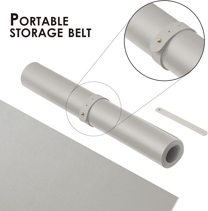Large Desk Mat - 47.2"x 17" Non-Slip PU Desk Pad for Office and Home - Ideal for Large Mouse Pad and Desk Mats on Top of Desks(Silver)