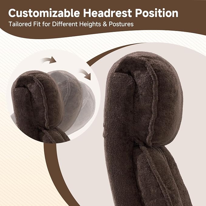 Criss Cross Office Chair, Cloud Desk Computer Chair with 5-Position Adjustable Armrests&Headrest Cat Perch &Cross Legged Sitting, Executive Vanity Chair Wide with FootRest, Reclining Desk Chair Camel