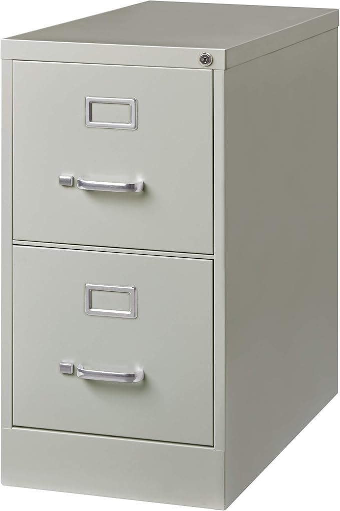 26.5 Inch Deep 2 Drawer, Letter Width, Metal Vertical File Cabinet for Home and Office, Light Gray