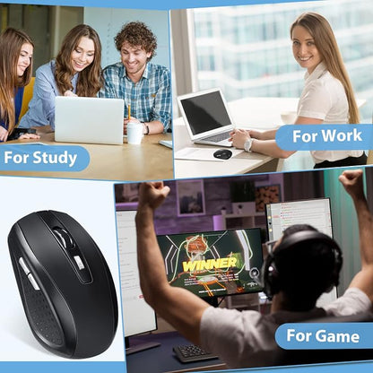 Macarrie 8 Pack Wireless Mouse for Laptop 1200dpi Wireless Computer Mouse Bulk with 6 Buttons Included USB Receiver Compatible with Windows, Pc, Computer