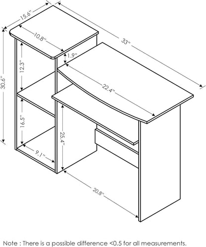 Furinno Econ Multipurpose Computer Writing Desk, Light Cherry/Black