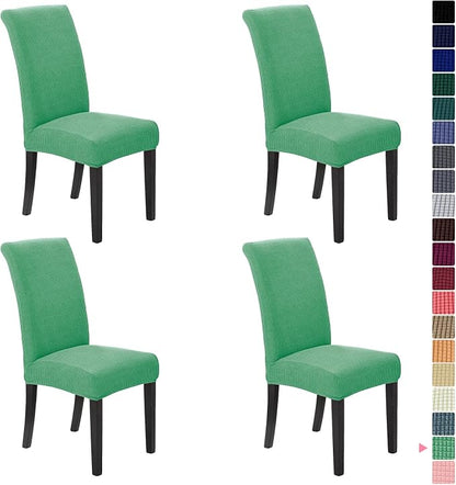 Chair Covers for Dining Room Set of 4, Stretchy Dining Chair Covers, Textured Jacquard Kitchen Chair Slipcovers, Classy Decor for Home and Banquet (Sage, 4 Pack)