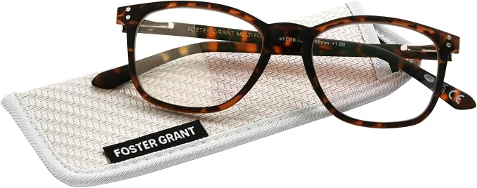 Foster Grant unisex-adult Camden Multifocus Reading Glasses Rectangular Reading Glasses