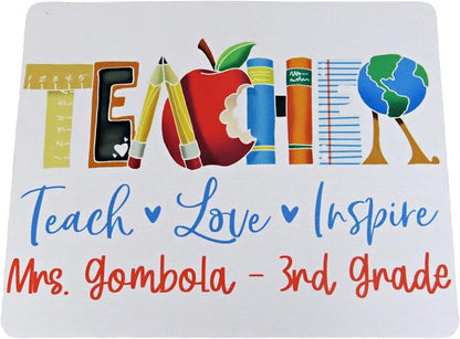 Personalized Mouse Pad Teacher Gift - Mousepad Appreciation Thank You Present - Custom End of School Year
