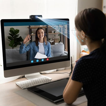 Webcam for PC, HD 1080P USB Plug-and-Play Computer Web Camera, High Definition Webcam for Desktop Laptop, Ideal for Online Class, Video Conference, Live Streaming & Gaming